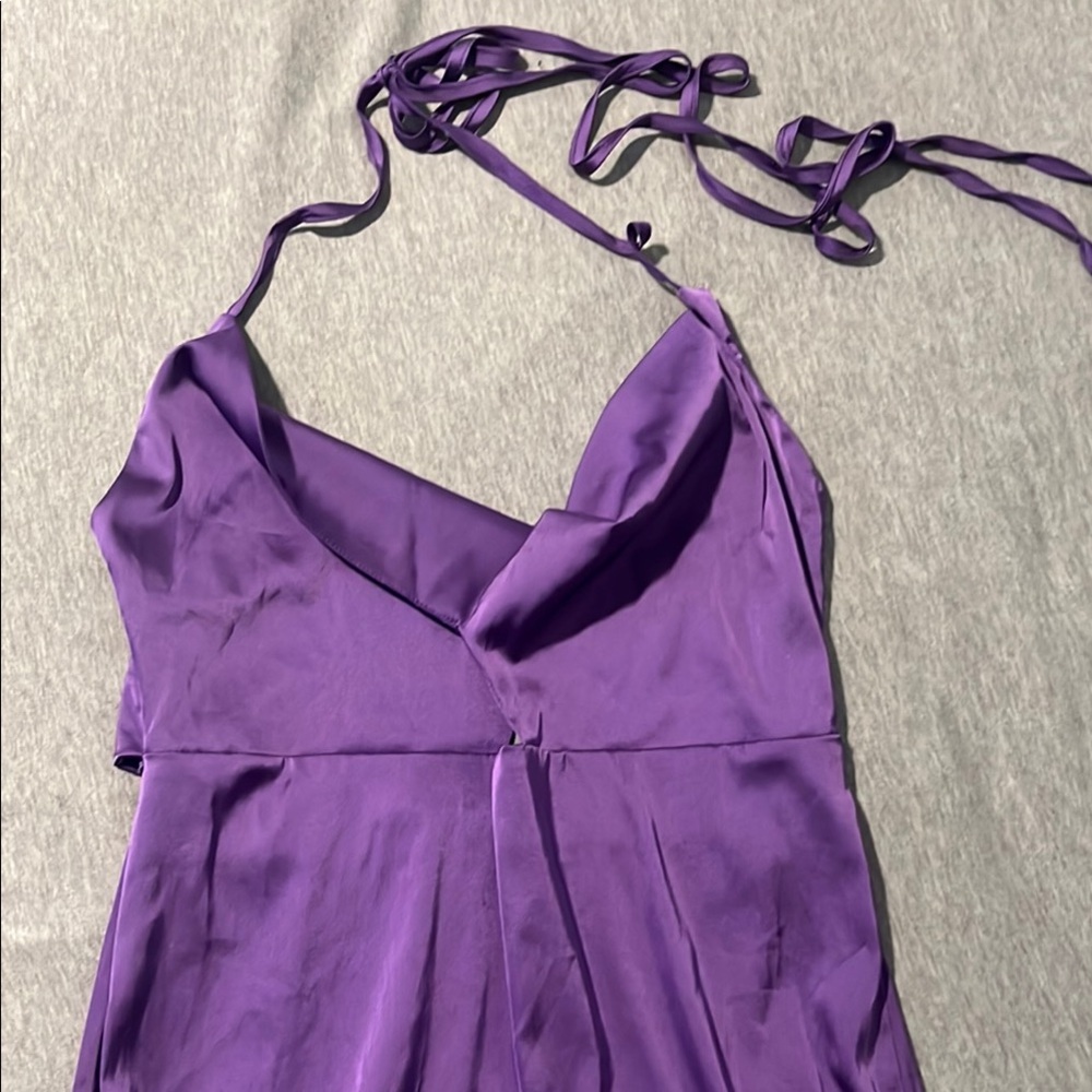Purple Halter Neck Dress